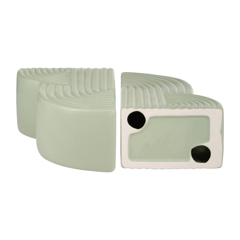 Sagebrook Home Modern Textured Set of 2 Arch Bookends - 13" x 4" x 10"