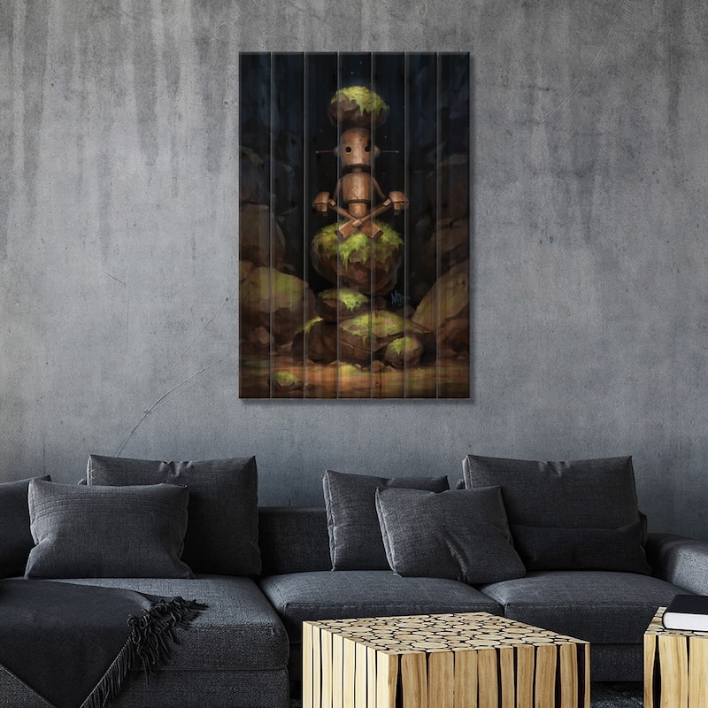 Totem Print On Wood by Matt Dixon - Multi-Color