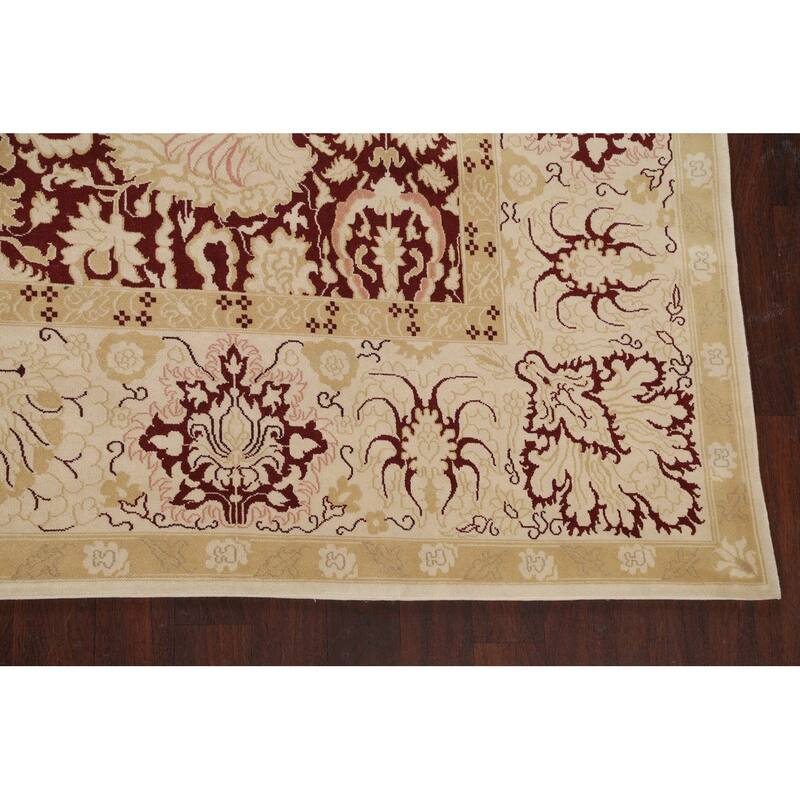 Vegetable Dye Floral Peshawar Oriental Area Rug Wool Hand-knotted - 9'0" x 11'10"