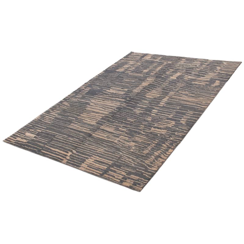 ECARPETGALLERY Hand-knotted Tangier Grey Wool Rug - 6'7 x 9'10