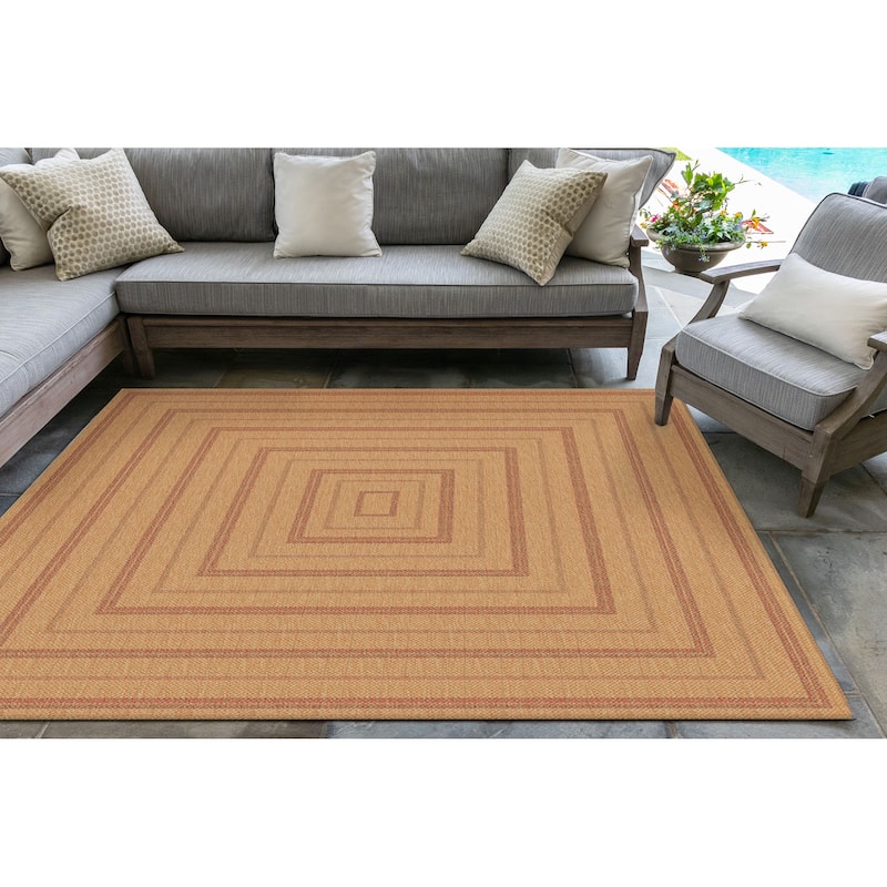 Liora Manne Sahara Multi Border Indoor/Outdoor Rug