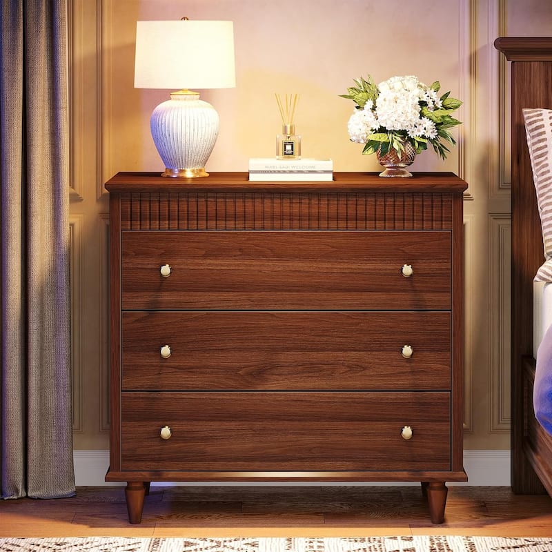 31.5" Oversized Nightstand with 3 Drawers, Storage End/Bedside Table for Bedroom & Home