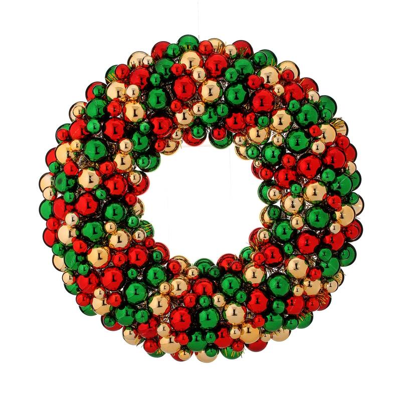 Deluxe Mixed Ball Christmas Wreath, 24-Inch, Unlit