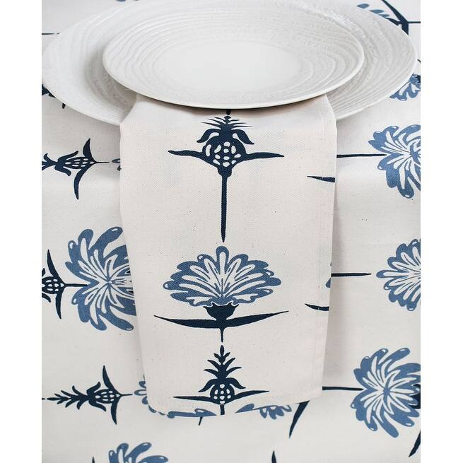 French Home Set of 4 Tropical Garden Napkins - Indigo and Sky