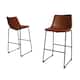 Best Quality Furniture Modern 29-inch Faux Leather Bar Stool (Set of 2) - Bronze