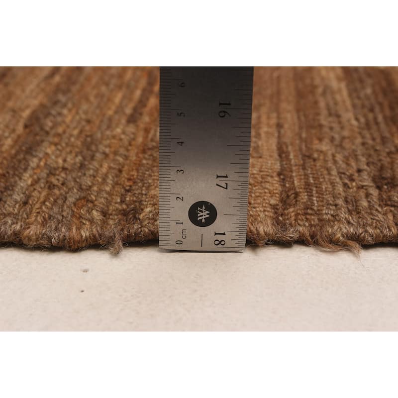 ECARPETGALLERY Flat-Weave Natural Brown Wool Tapestry Kilim - 9'9 x 8'11