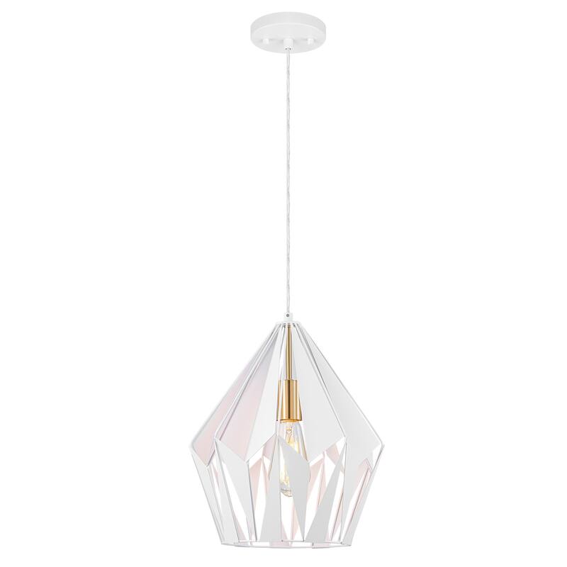 Industrial Geometric Metal Pendant Light Hanging Kitchen Fixture - Dia.12-in