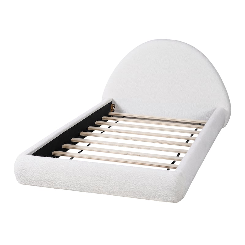 Christopher Knight Home - Rosalie Modern Upholstered Bed Frame with Curved Headboard