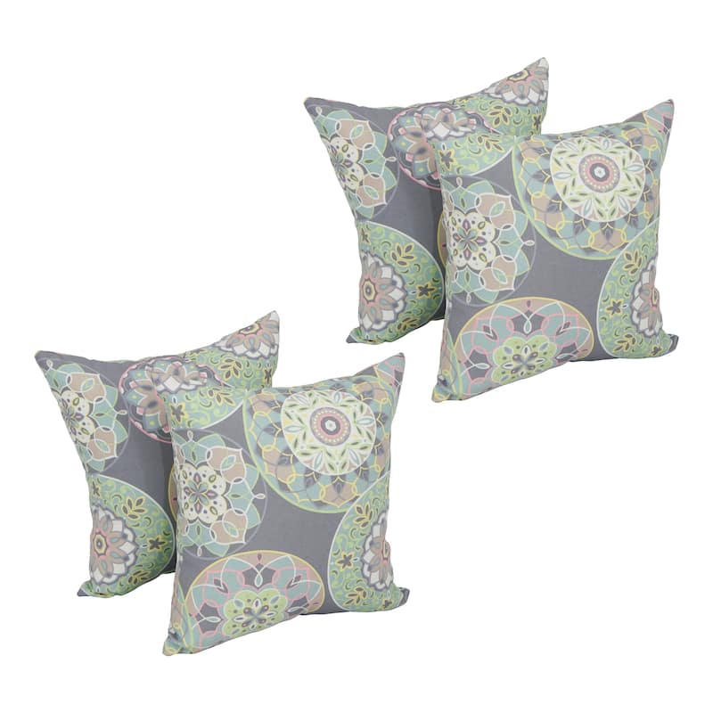 Blazing Needles 17-inch Square Polyester Outdoor Throw Pillows (Set of 4) - Cera Sterling