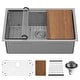 preview thumbnail 1 of 9, Karran Elite WS-35-PK1 Undermount 30" Single Bowl Stainless Steel Workstation Kitchen Sink