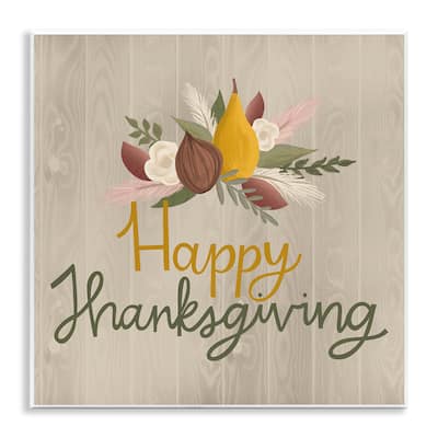 Stupell Happy Thanksgiving Rustic Harvest Wall Plaque Art Design By Mandy Ford Art + Illustration