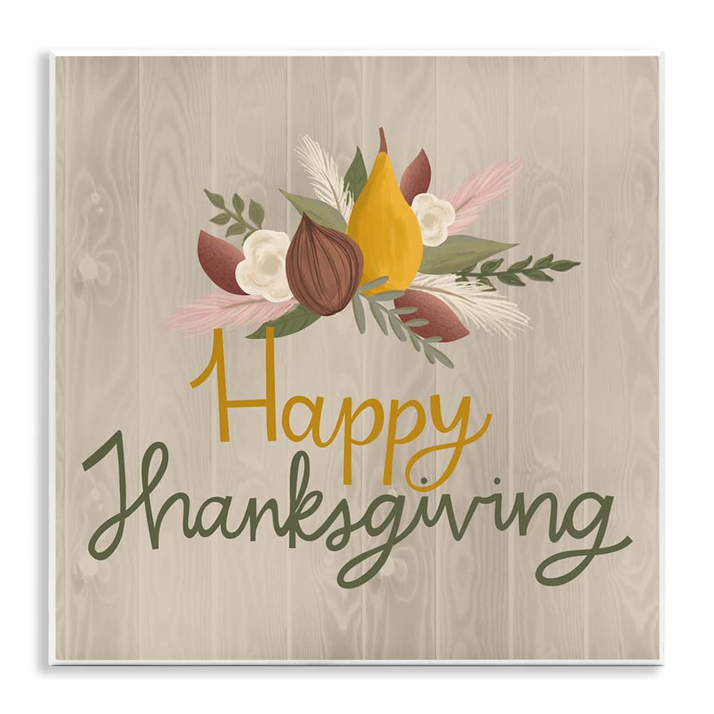 Stupell Happy Thanksgiving Rustic Harvest Wall Plaque Art Design By Mandy Ford Art + Illustration