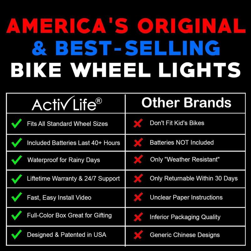 Activ Life LED Bike Wheel Lights (1 Tire, Blue), Brighter & Visible for Safety & Style, Fun for Summer Rides