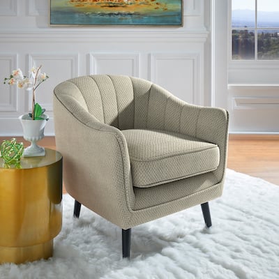 Neath Mid-Century Channel-Tufted Accent Chair with Removable Cushion Cover by iNSPIRE Q Classic
