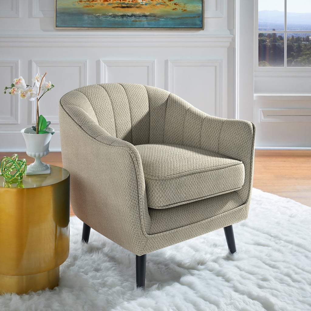 Neath Mid-Century Channel-Tufted Accent Chair with Removable Cushion Cover by iNSPIRE Q Classic