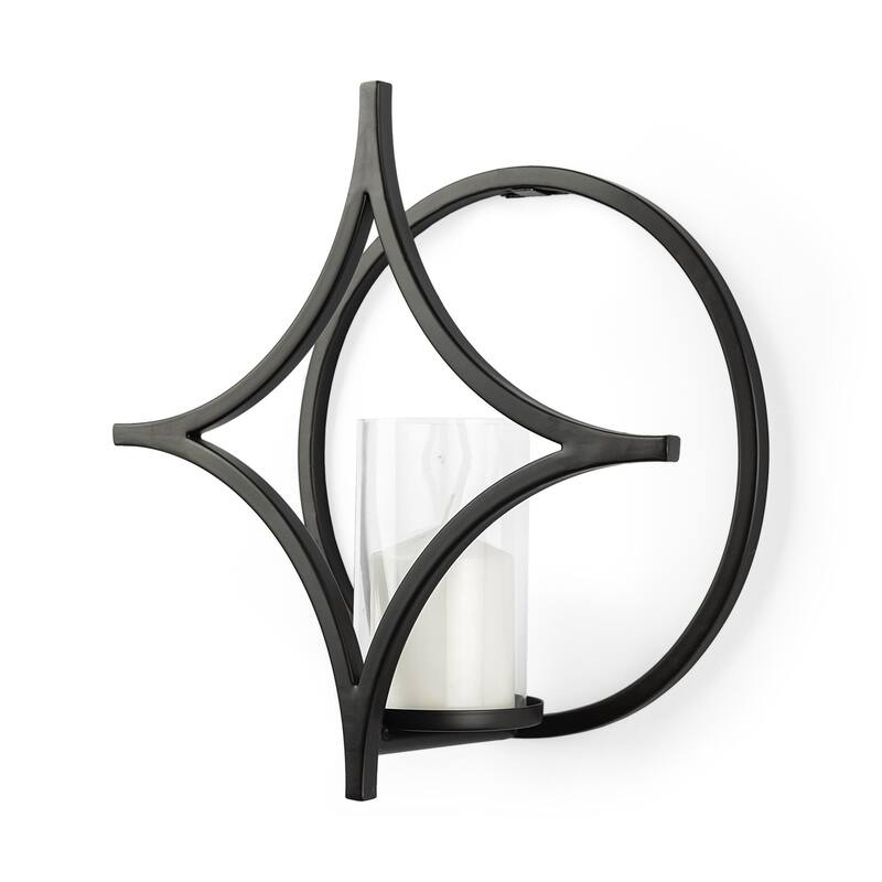 Lyra I Black Wall Candle Holder - 14.0L x 14.0W x 5.8H