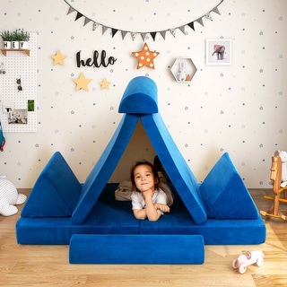8PCS Kids Play Sofa Set Modular Folding Foam Couch Toddler Playset