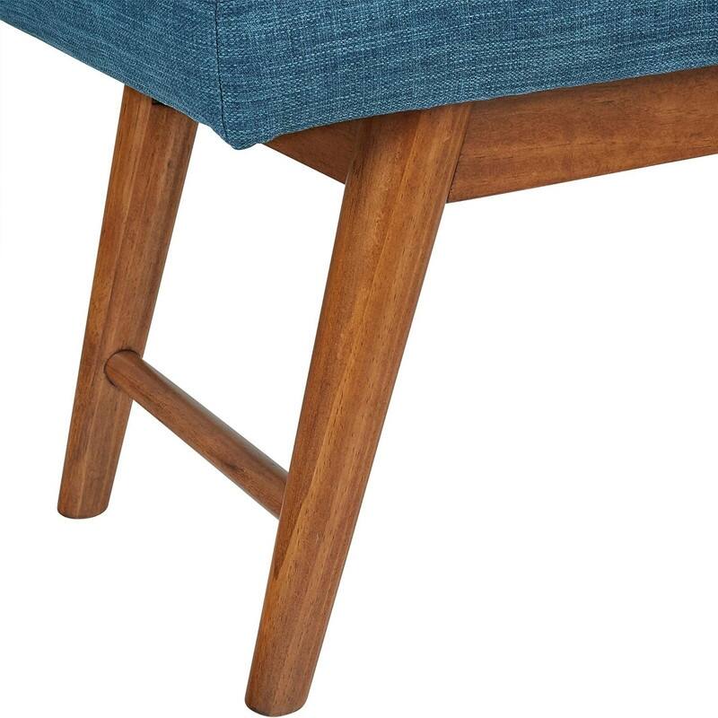 Upholstered Button-Tufted Bench Blue 44" W