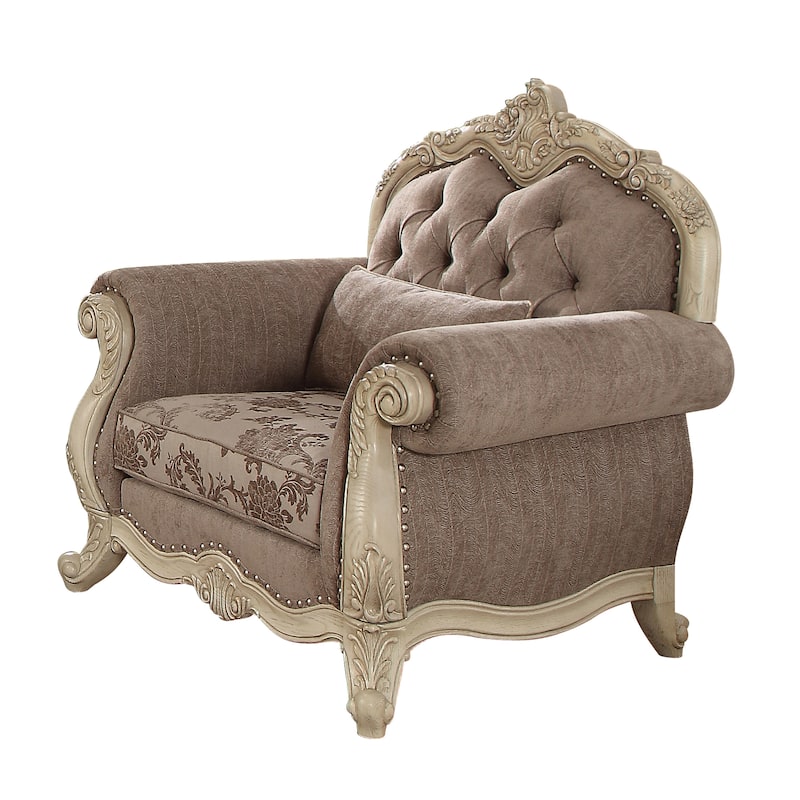 Liam Chair with 1 Pillow - Grey/Antique White