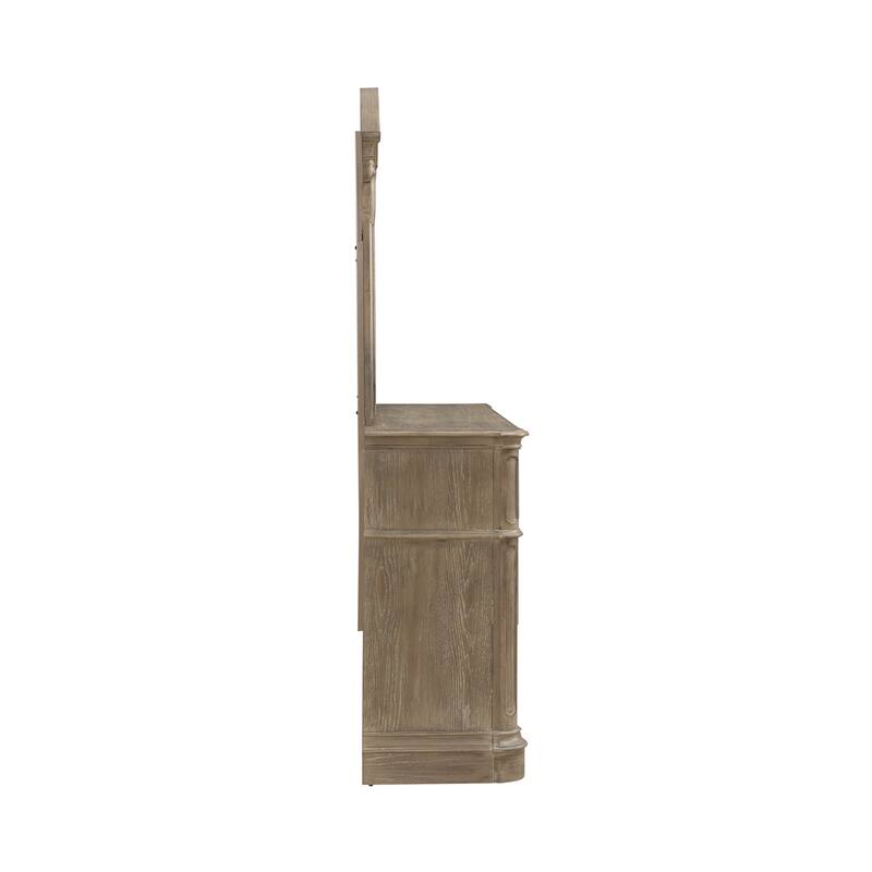 Liberty Furniture Magnolia Manor Panel Bed, Dresser, Mirror, Chest, and Nigh Stand - California King, King or Queen