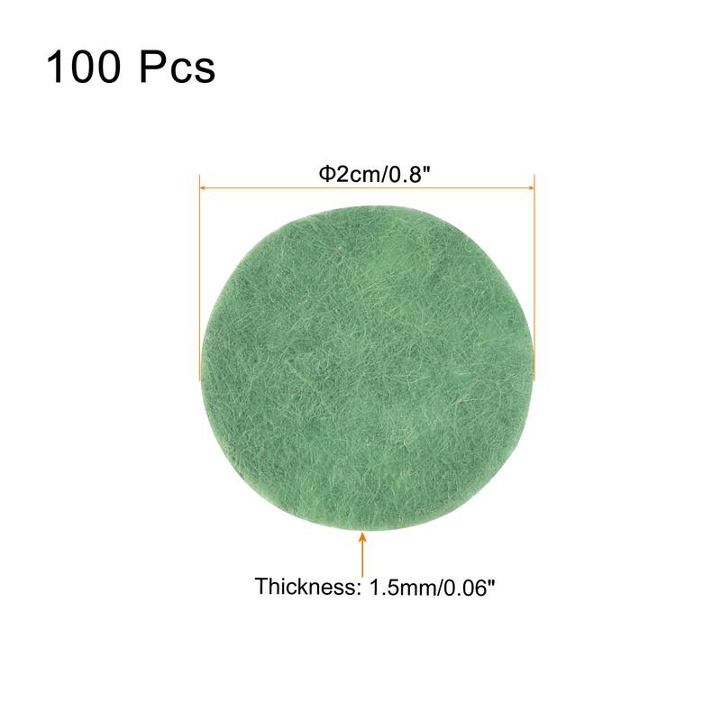 100pcs Plant Pot Hole Pad Round Nonwoven Flower Bonsai Bottom Soil Mat - Green - 2cm