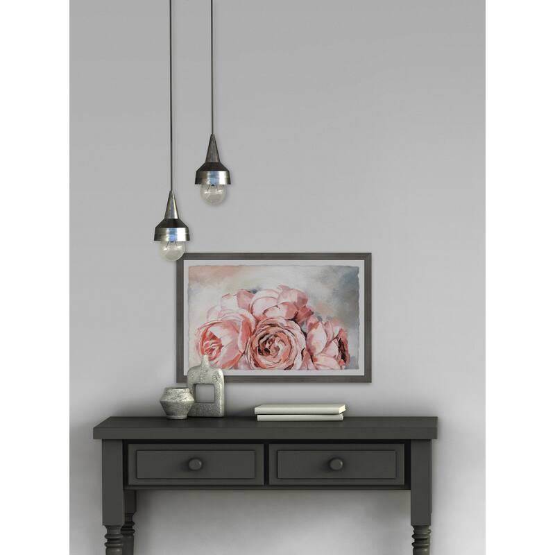 Pink Rose Bouquet Framed Wall Art, Elegant Home Touch - Sophisticated Artwork for Refined Décor