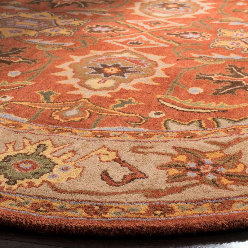 SAFAVIEH Handmade Heritage Dot Daisy Traditional Oriental Wool Rug