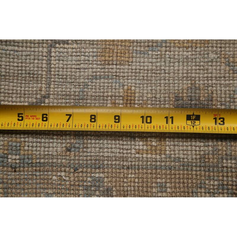 Vegetable Dye Blue Oushak Turkish Area Rug Hand-knotted Wool Carpet - 5'3" x 7'0"