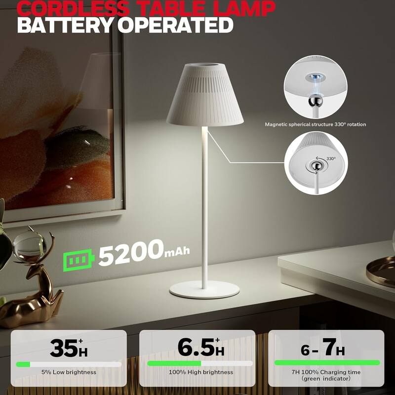 Honeywell Rechargeable LED wireless table Lamp 4 Colors 9 RGB Touch Dim​​ bedside night light