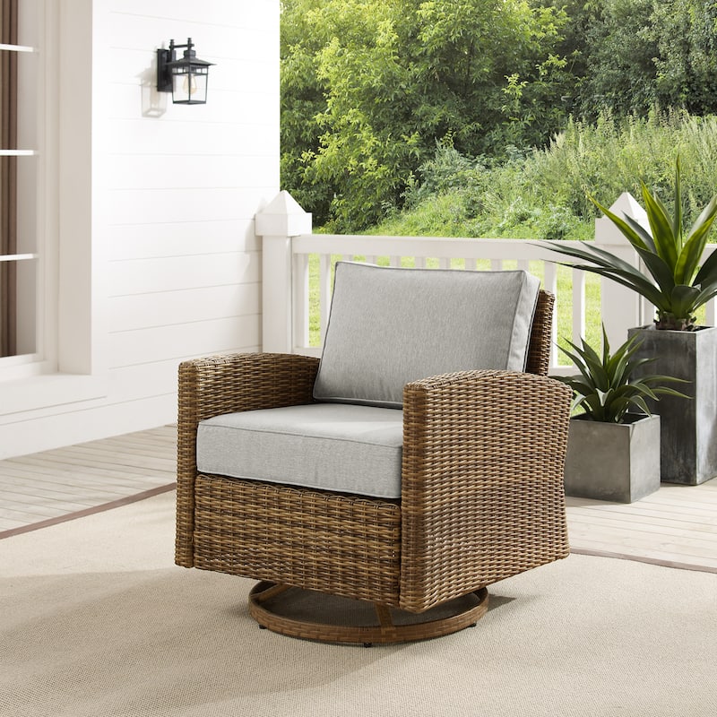 Crosley Bradenton Outdoor Wicker Swivel Rocker Chair