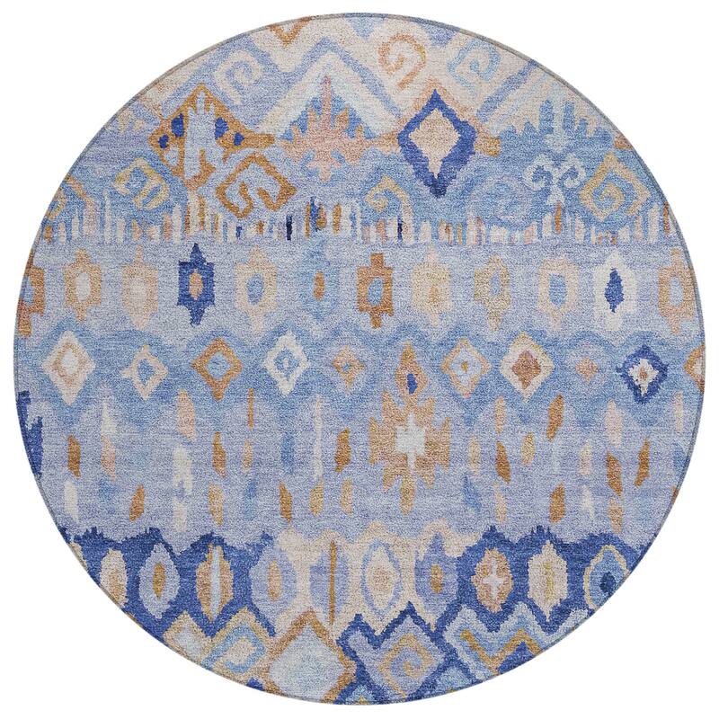 Machine Washable Indoor/ Outdoor Boho Moroccan Chantille Rug