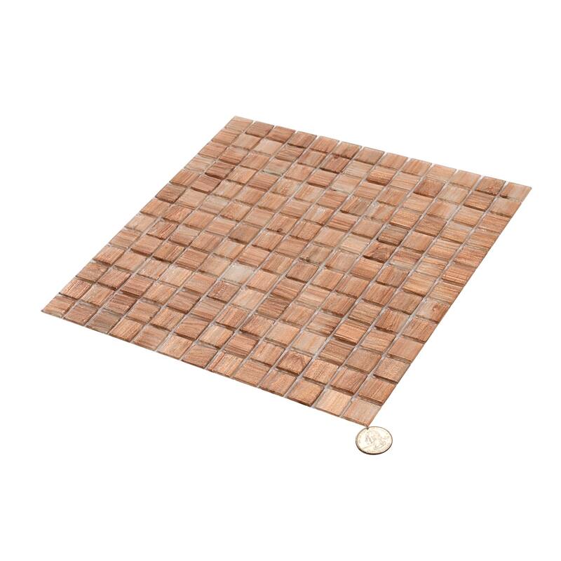 Apollo tile 12" x 12" Celestial Glossy Copper Brown Glass Tile (20 sq ft/case) - 20 Pack