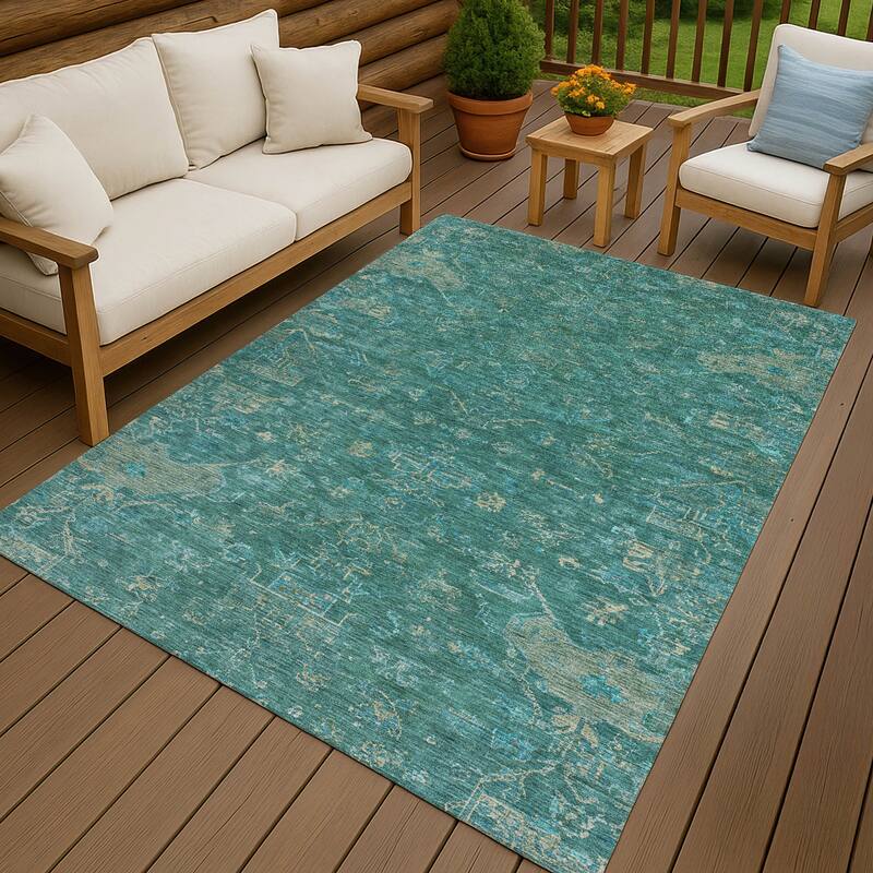 Machine Washable Indoor/ Outdoor Traditional Chelsea Chantille Rug