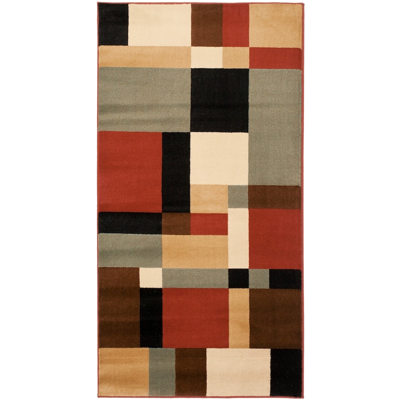SAFAVIEH Porcello Olinta Modern Rug - 2' x 3'7" - Black/Multi - Rectangle