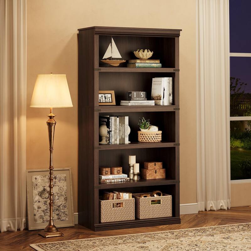 5 Tier Bookcase Modern Farmhouse Book Shelf