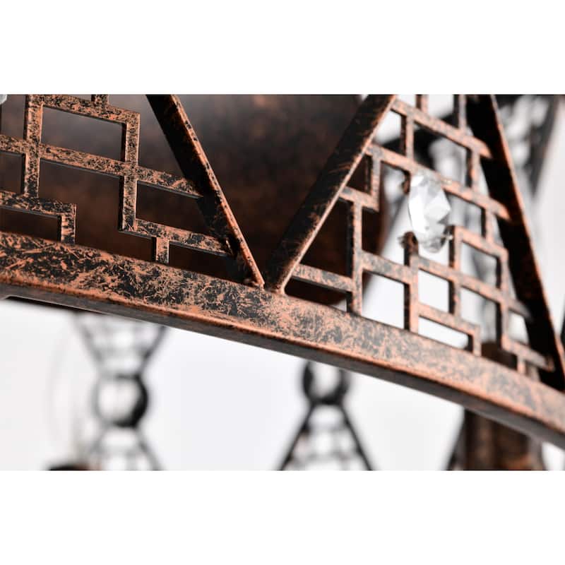 Cree 28 Inch Antiuqe Bronze Crystal Fandelier with Remote