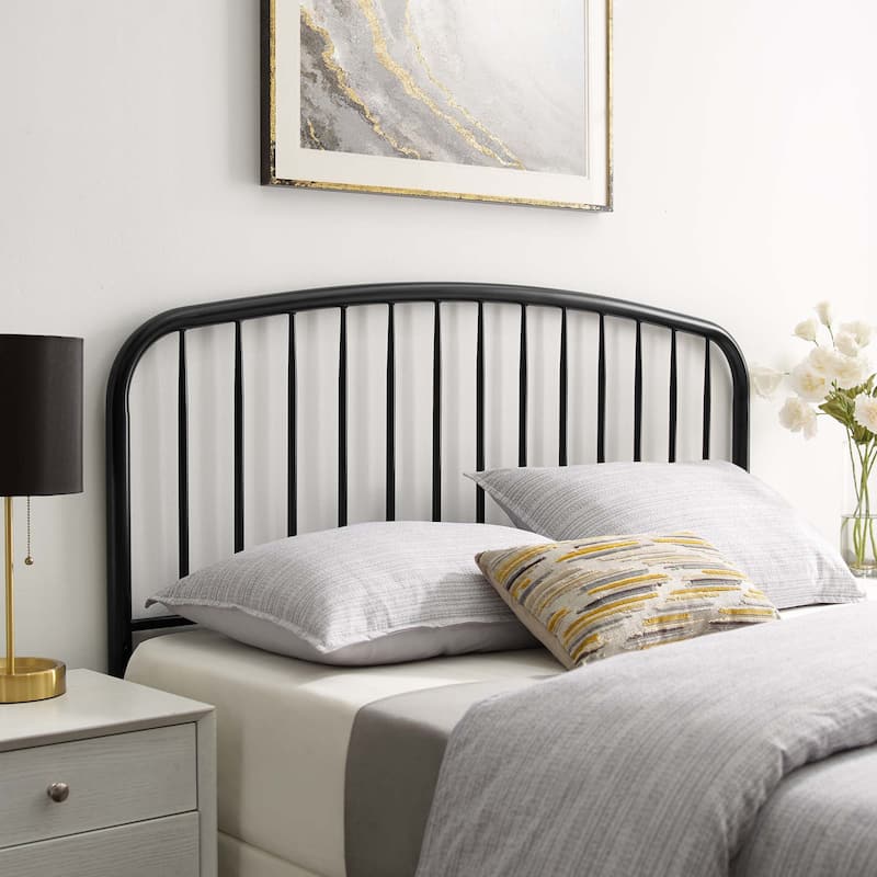 Nova Twin Metal Headboard - Black