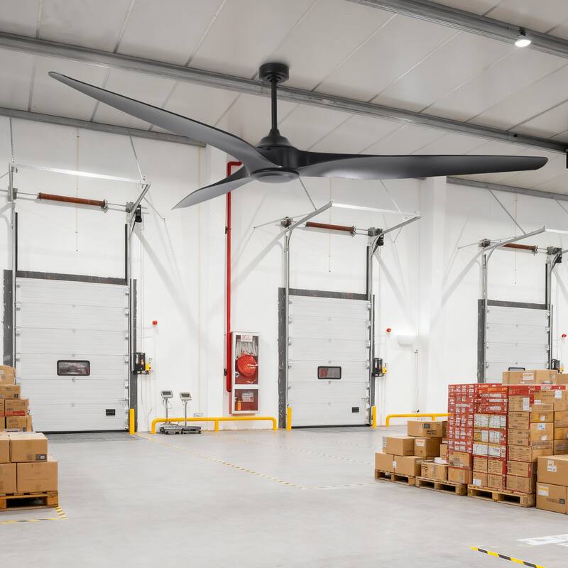 100" Industrial Black Extra Larger Propeller ABS 3-blade Outdoor Ceiling Fan without Light