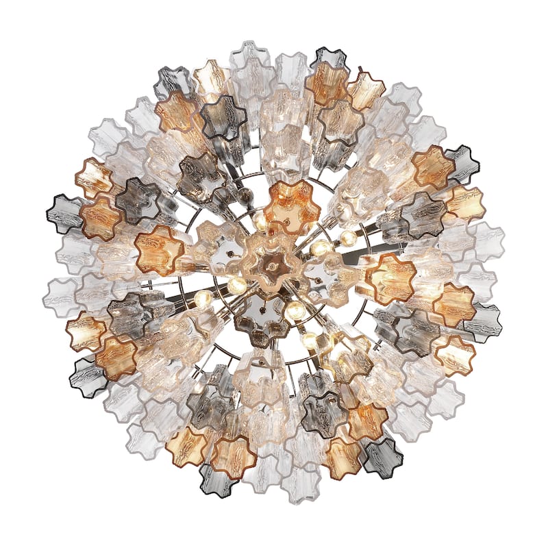 Addis 16 Light Polished Chrome Chandelier - 32"W x 21.5"H x 32"D