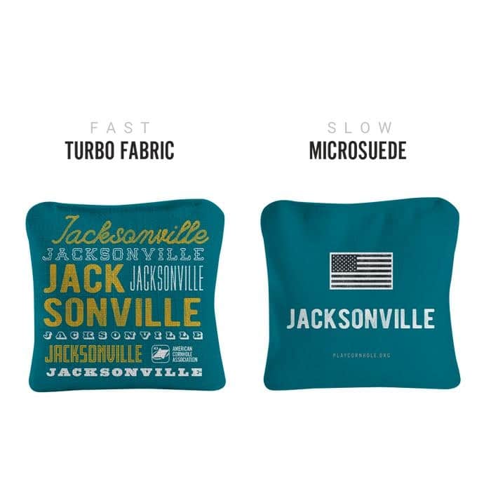 Jacksonville Football Green Dual Sided Cornhole Bags