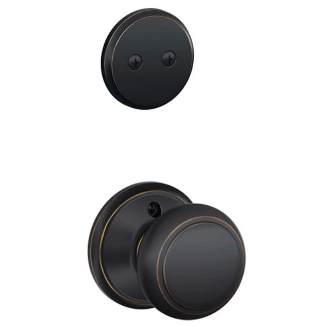 Schlage Andover One-Sided Dummy Interior Pack - Exterior Handleset - Aged Bronze