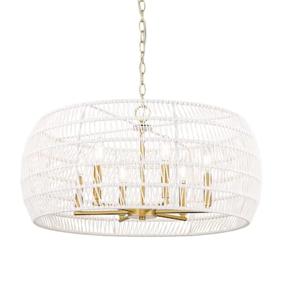 Golden Lighting 6808-6 Ellie 6 Light 28" Wide Drum Chandelier