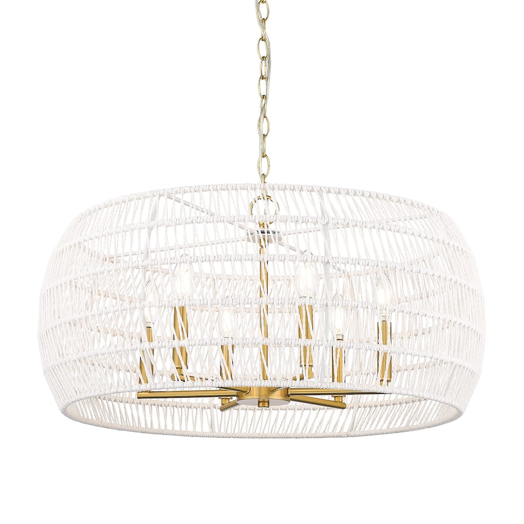 Golden Lighting 6808-6 Ellie 6 Light 28" Wide Drum Chandelier