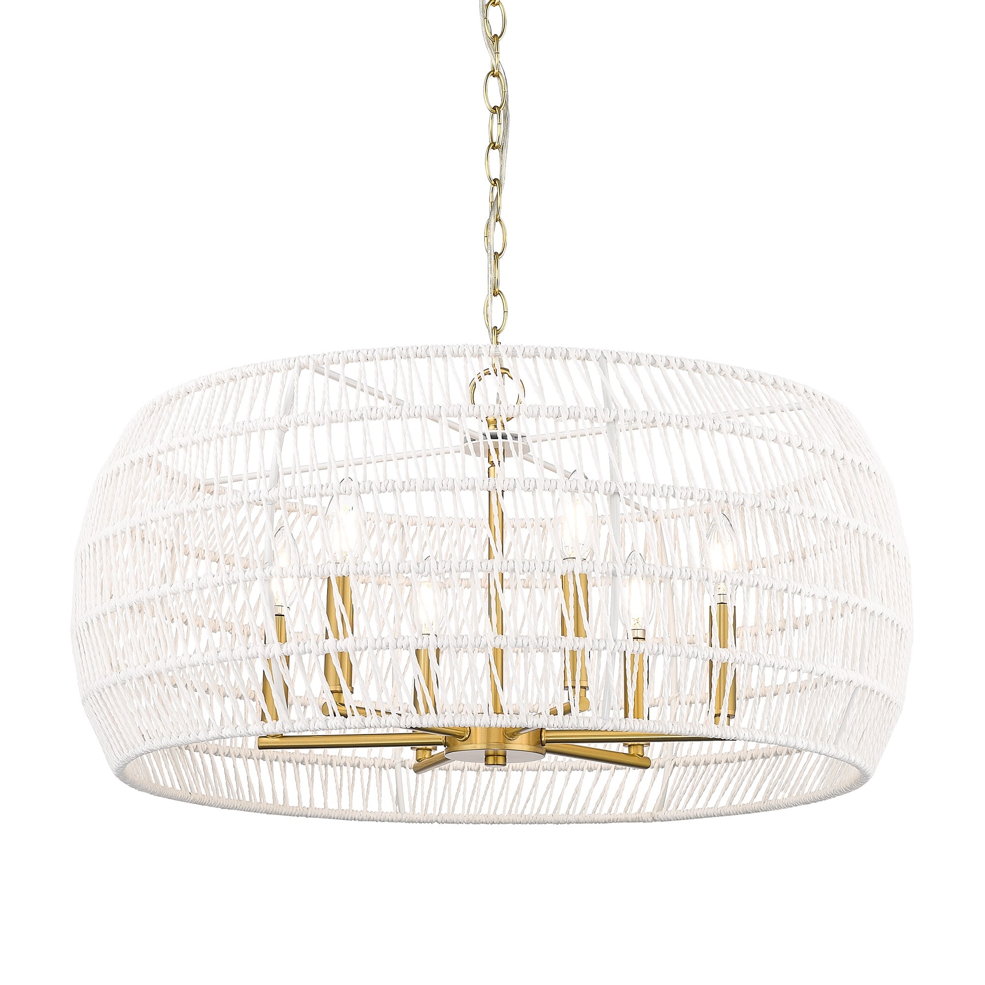 Golden Lighting 6808-6 Ellie 6 Light 28" Wide Drum Chandelier