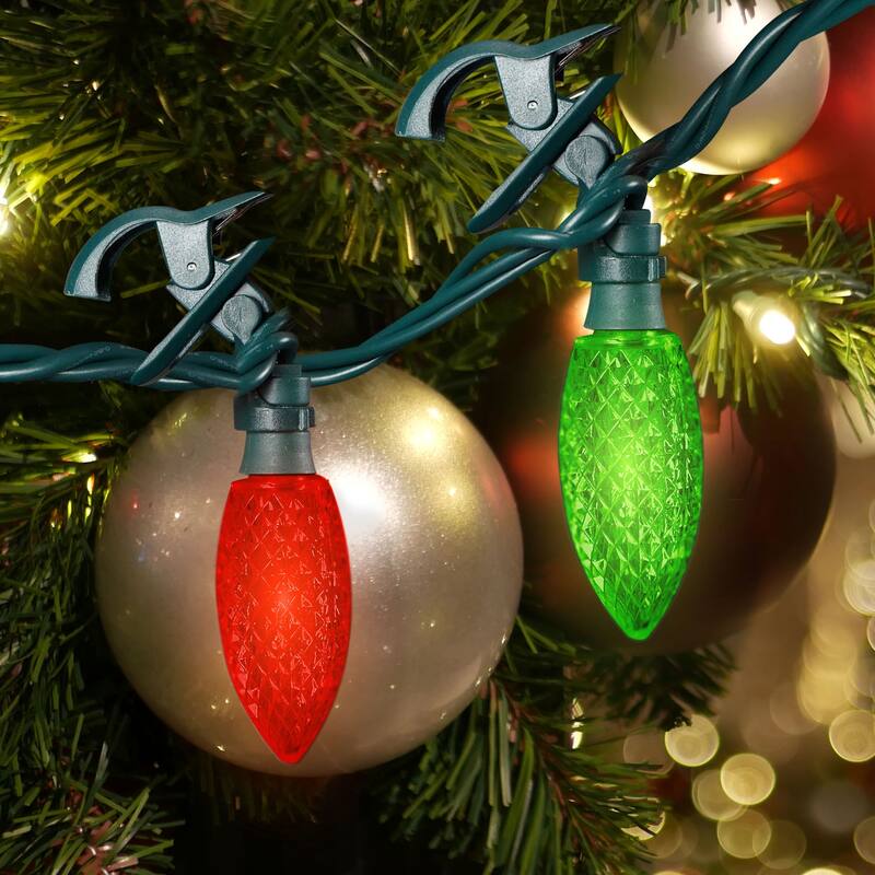 NOMA Quick Clip C9 LED Christmas String Lights, 66.8 Foot, 100 Multicolor Bulbs - 66.6