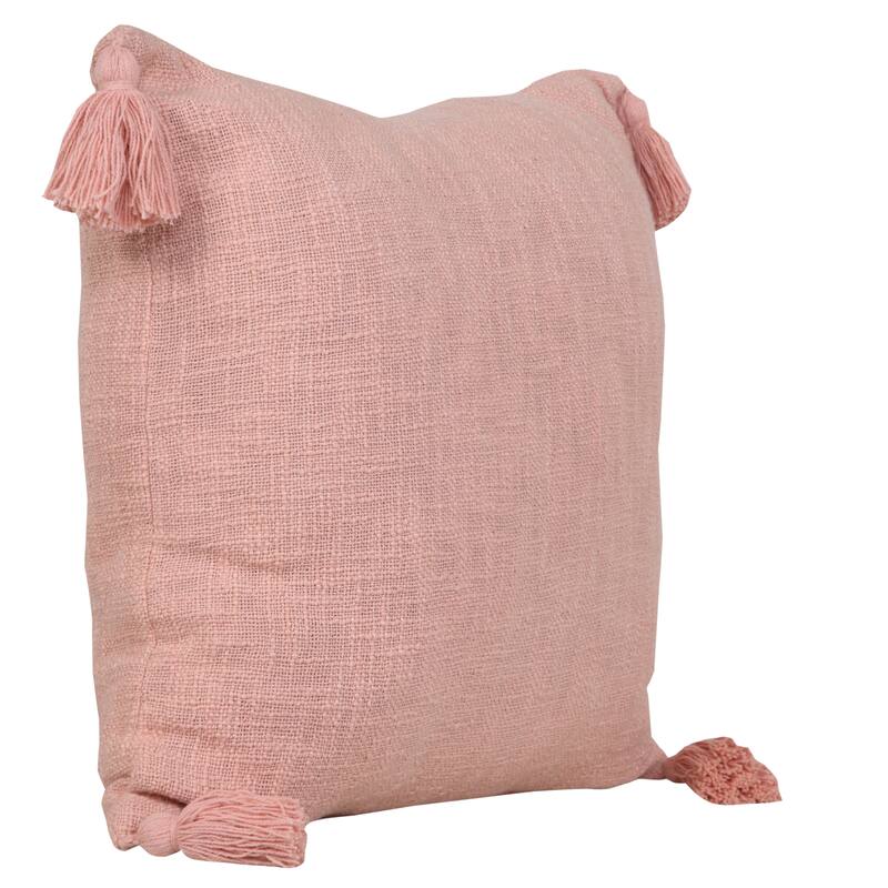 Sevita Solid Cotton Throw Pillow with Tassels