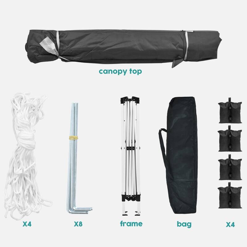 10'x10' Folding Canopy,4 Removable Sidewall Shelter UPF 50,Gazebo Portable Tents,EZ Pop Up Canopy 4pcs Weight Bag,Carry Bag