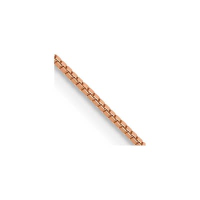 Curata 14k Rose Gold Diamond Cut 0.6mm Box Chain Necklace (Lobster) Option 16 18 20 24