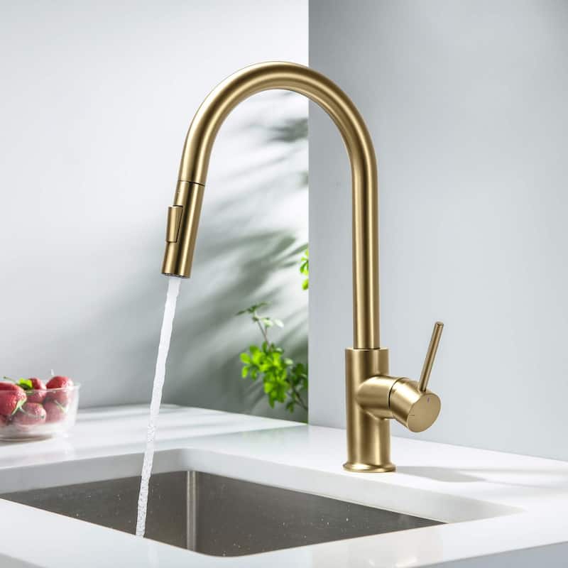 Circular Single Handle Pull Down Kitchen Faucet