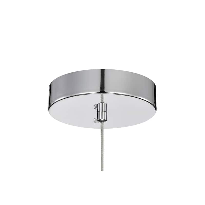 7-Watt 1-Light Chrome Clear Glass Shade Inner Seedy Glass Cylinder LED Pendant Light